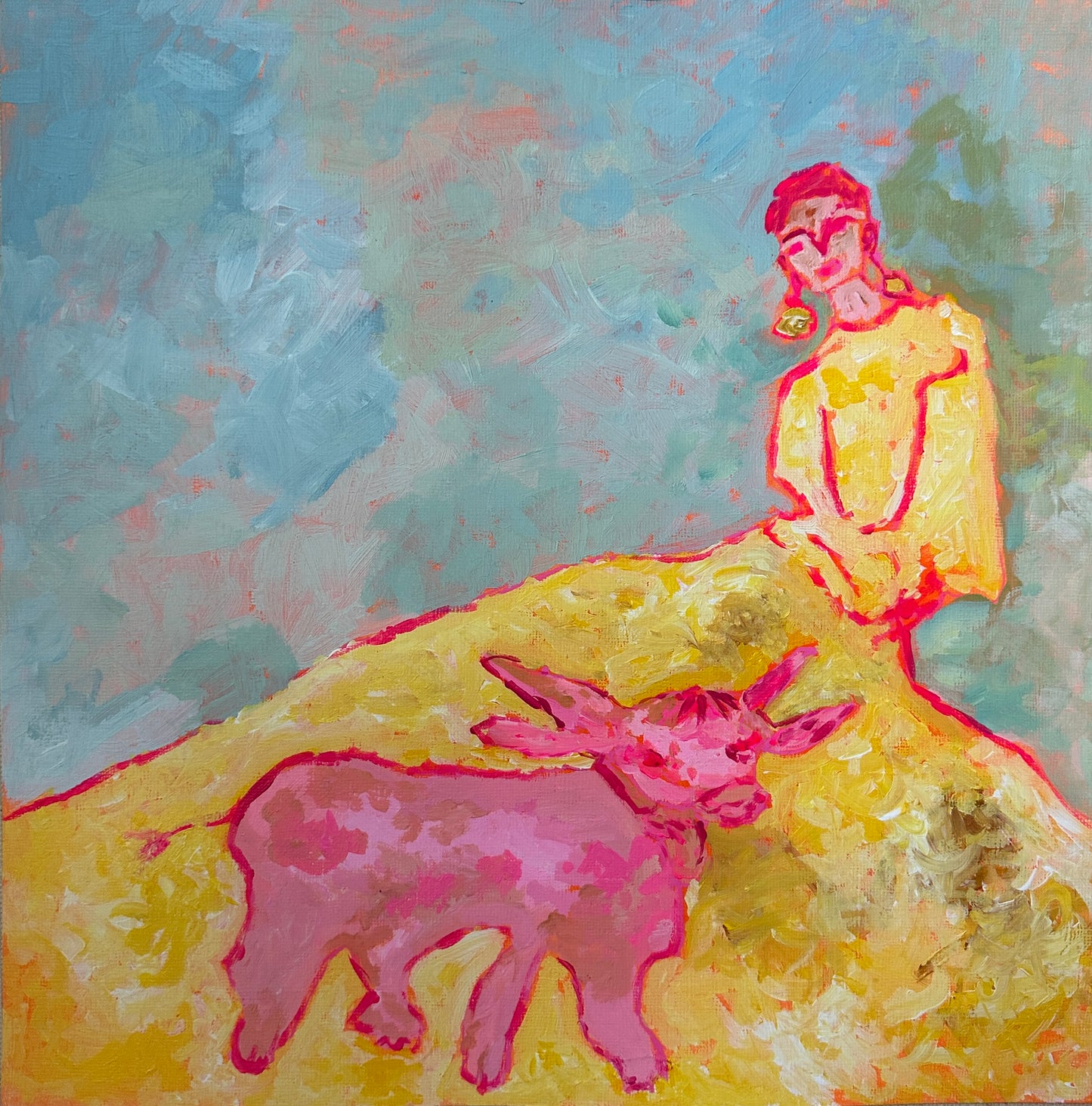 “Girl and Pink Moo”