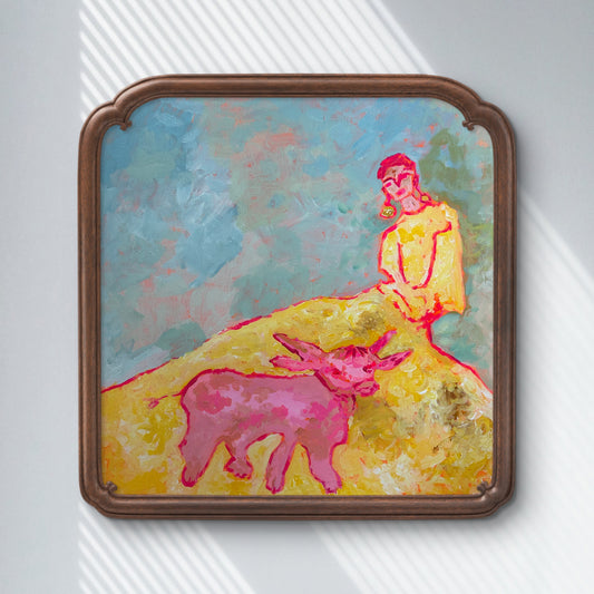 “Girl and Pink Moo”