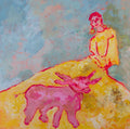 Pink Moo Original Painting